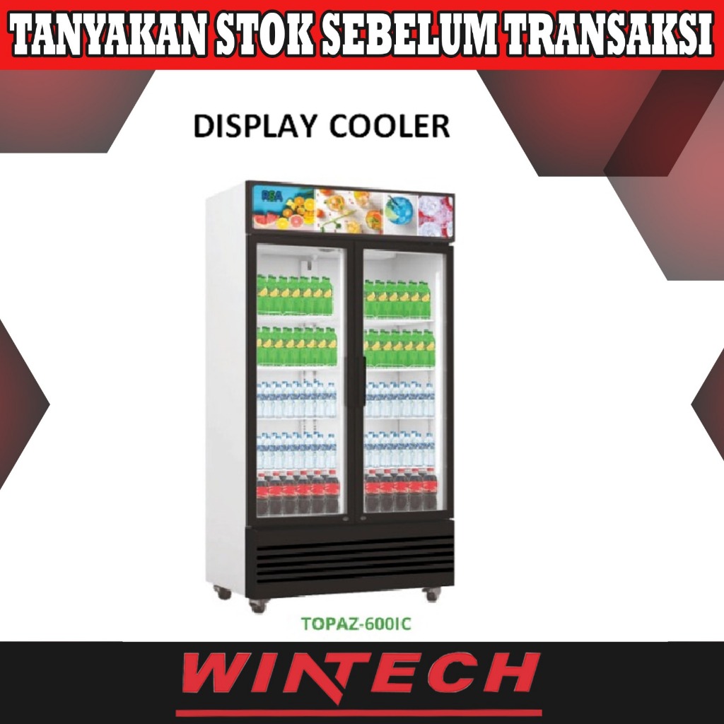 RSA TOPAZ-600IC Showcase 2 Pintu Display Cooler Lemari Kaca Pendingin Minuman Kapasitas 8 Rak - Kulk