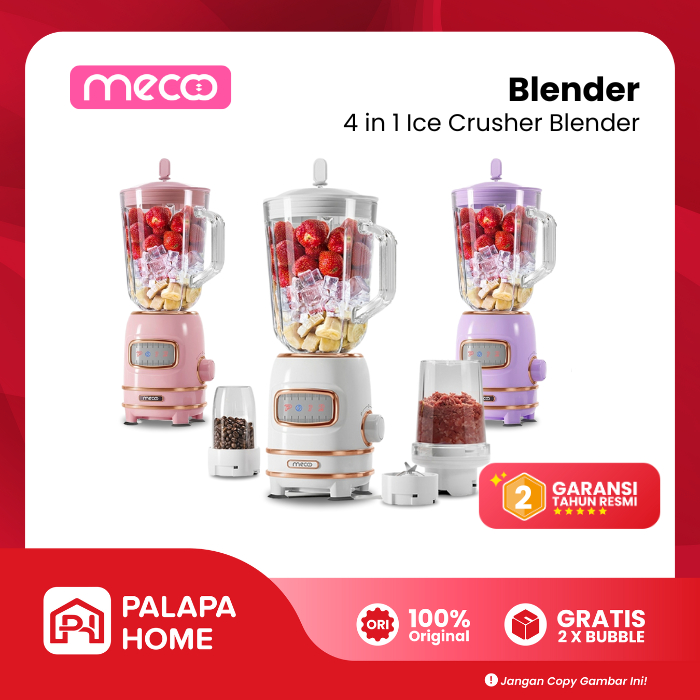 Mecoo 4 in 1 Ice Crusher Blender | Mecco Blander Chopper Juicer Dry Mill | Meco Belender Multifungsi