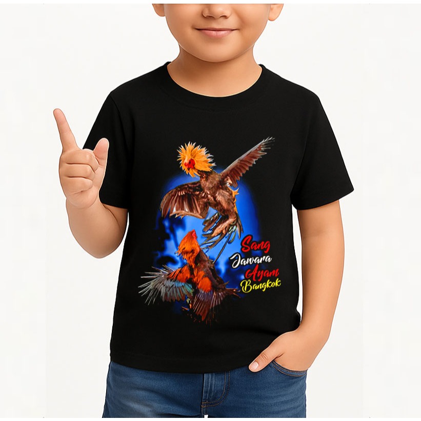 Kaos Anak Laki Laki Ayam Bangkok / Baju Atasan Pakaian Anak Lengan Pendek Keren Terbaru