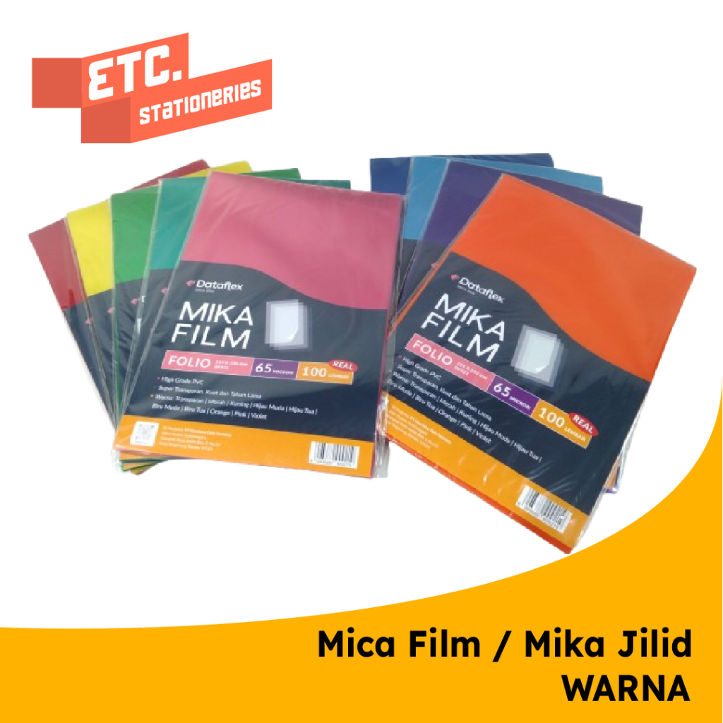 Dataflex Mica Film Folio / Mika Jilid Folio Warna [100 SHEET]