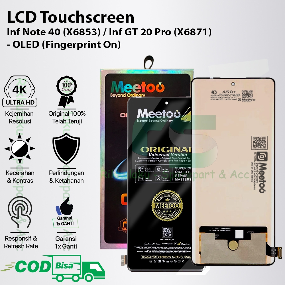 LCD INFINIX X6853 /X6871 (INFINIX NOTE 40/INFINIX GT 20 PRO) OLED FINGERPRINT ACTIVE FULLSET COMPLET