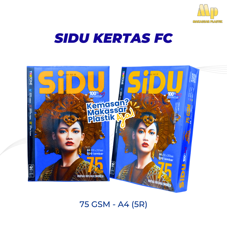 KERTAS SIDU A4 HVS PAPER 75 GSM ORIGINAL / SIDU KERTAS FC 75/A4 (5R) / KERTAS A4 HVS