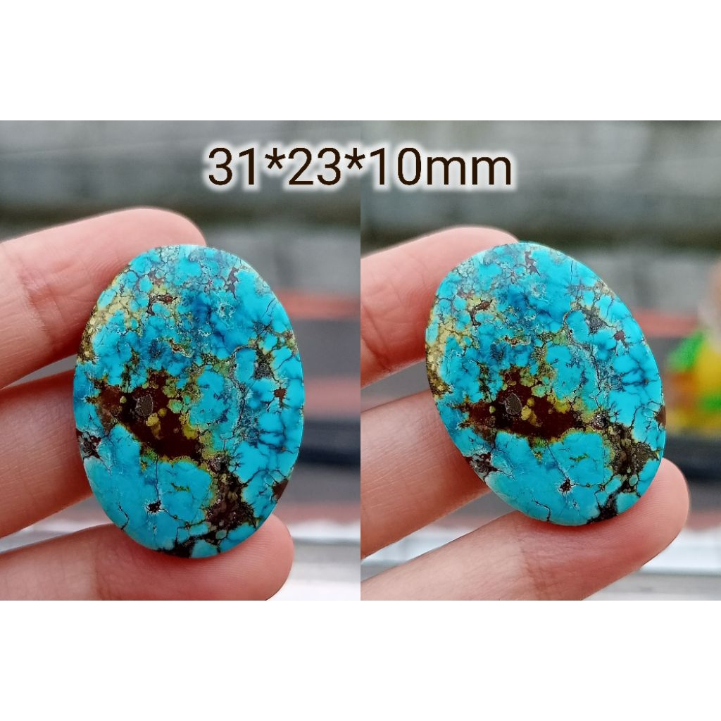 batu pirus Persia serat emas