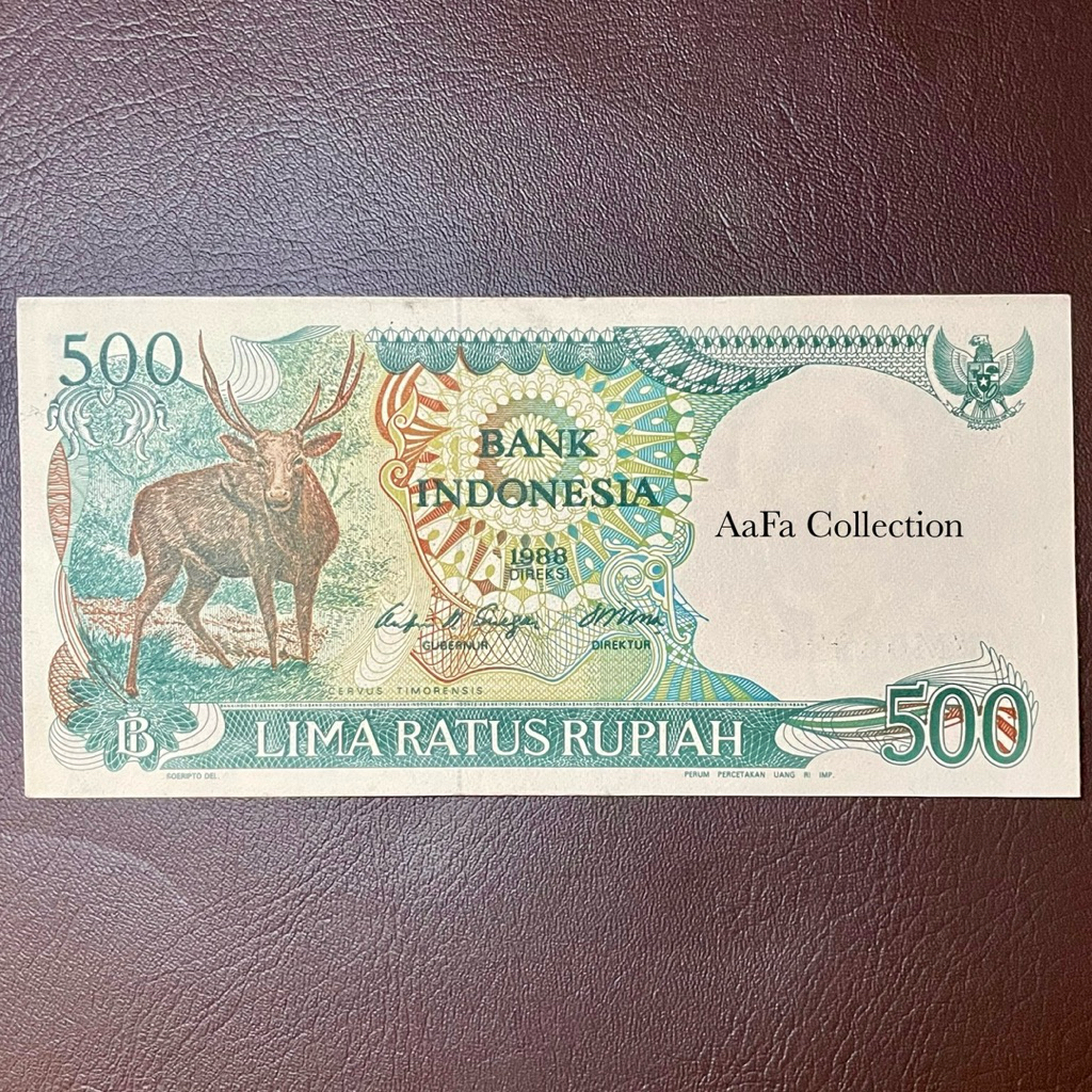 UANG KERTAS KUNO 500 RUSA/KIJANG 1988 (SERI RADAR)