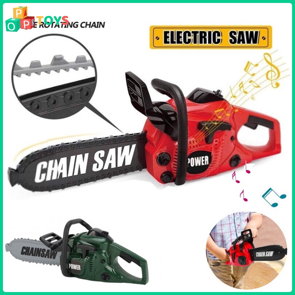 POPTOYS Mainan Simulasi Mesin Gergaji Elektrik Gergaji mesin penebangan Mainan Simulasi Edukatif