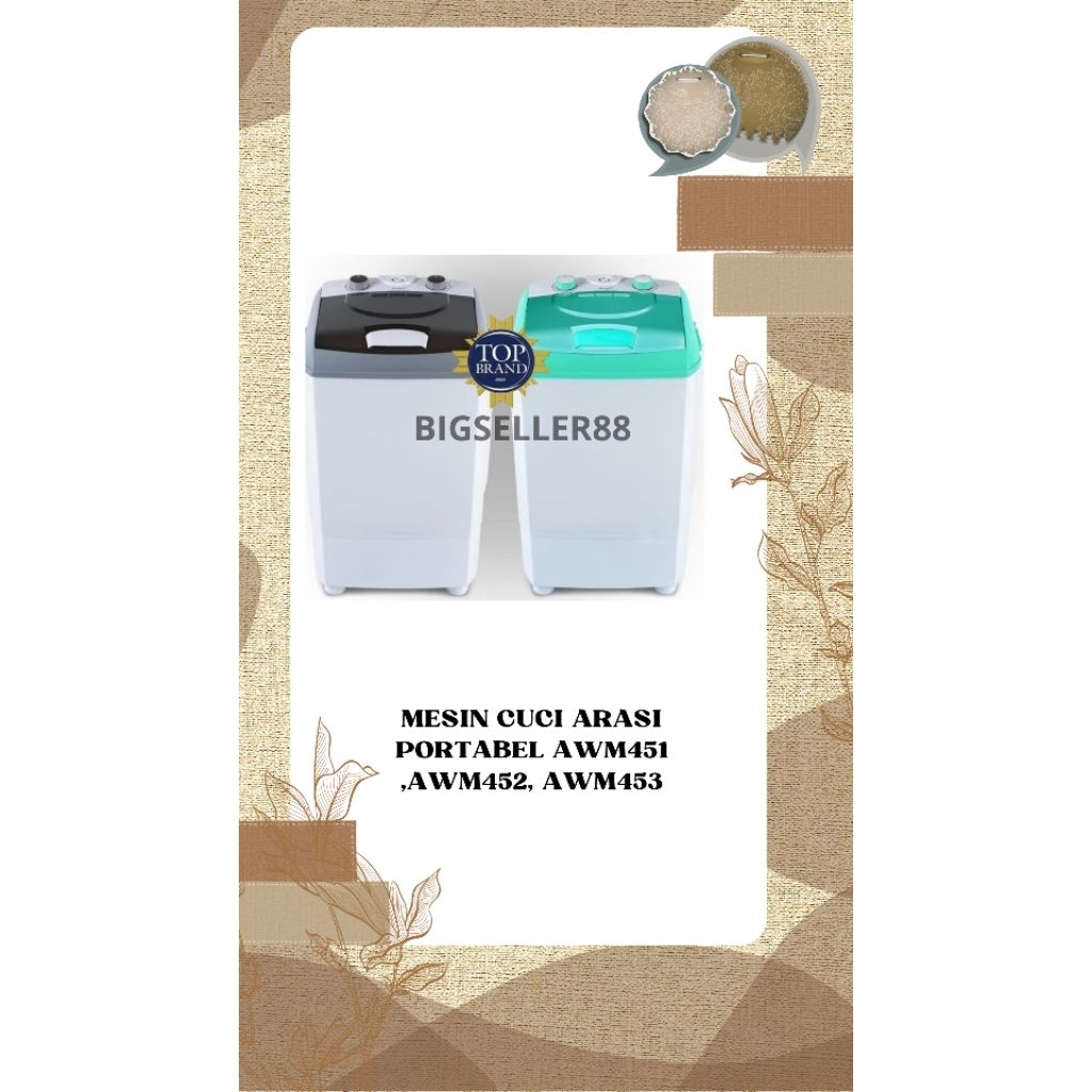 MESIN CUCI ARASI PORTABEL AWM451 ,AWM452, AWM453