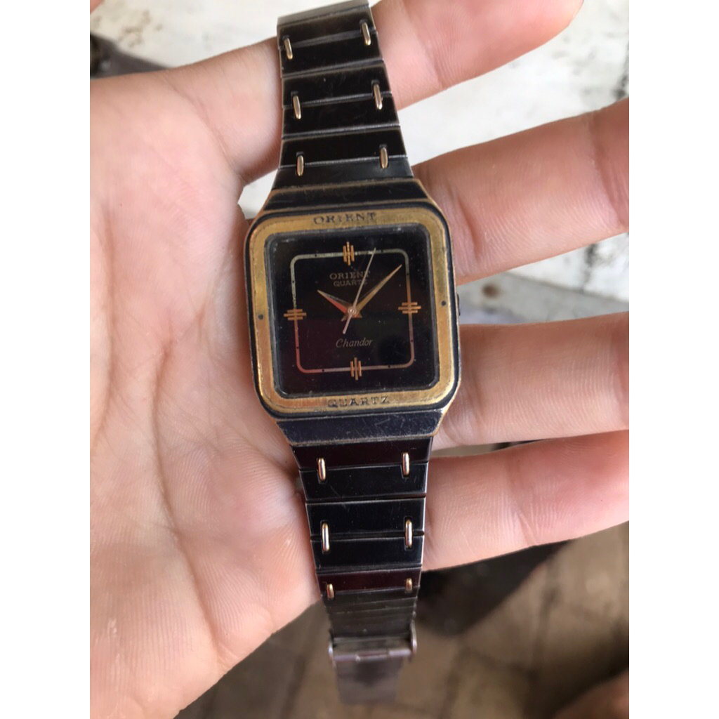 JAM TANGAN ORIENT CHANDOR TANK RARE JADUL BLACK ORIGINAL