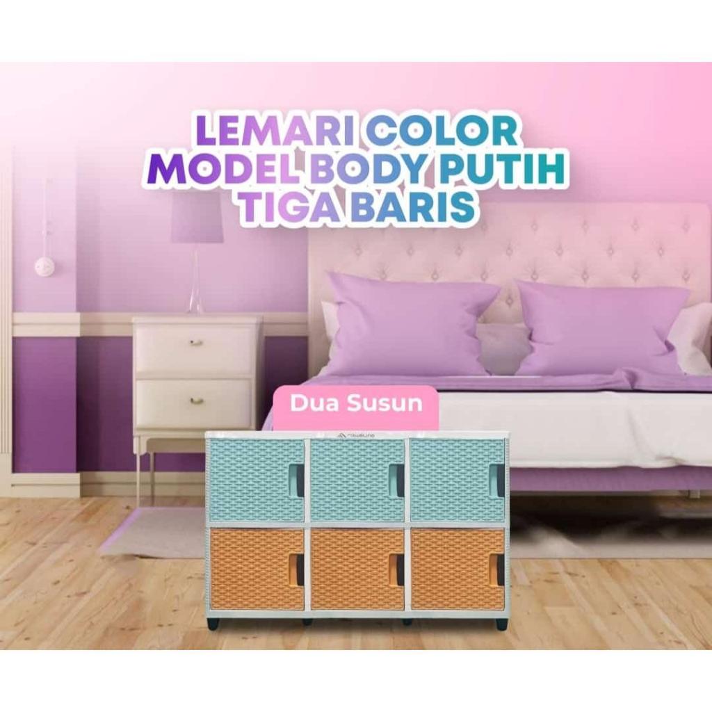 Lemari Fawsline 3 Baris Susun 2 Lemari Plastik Serbaguna