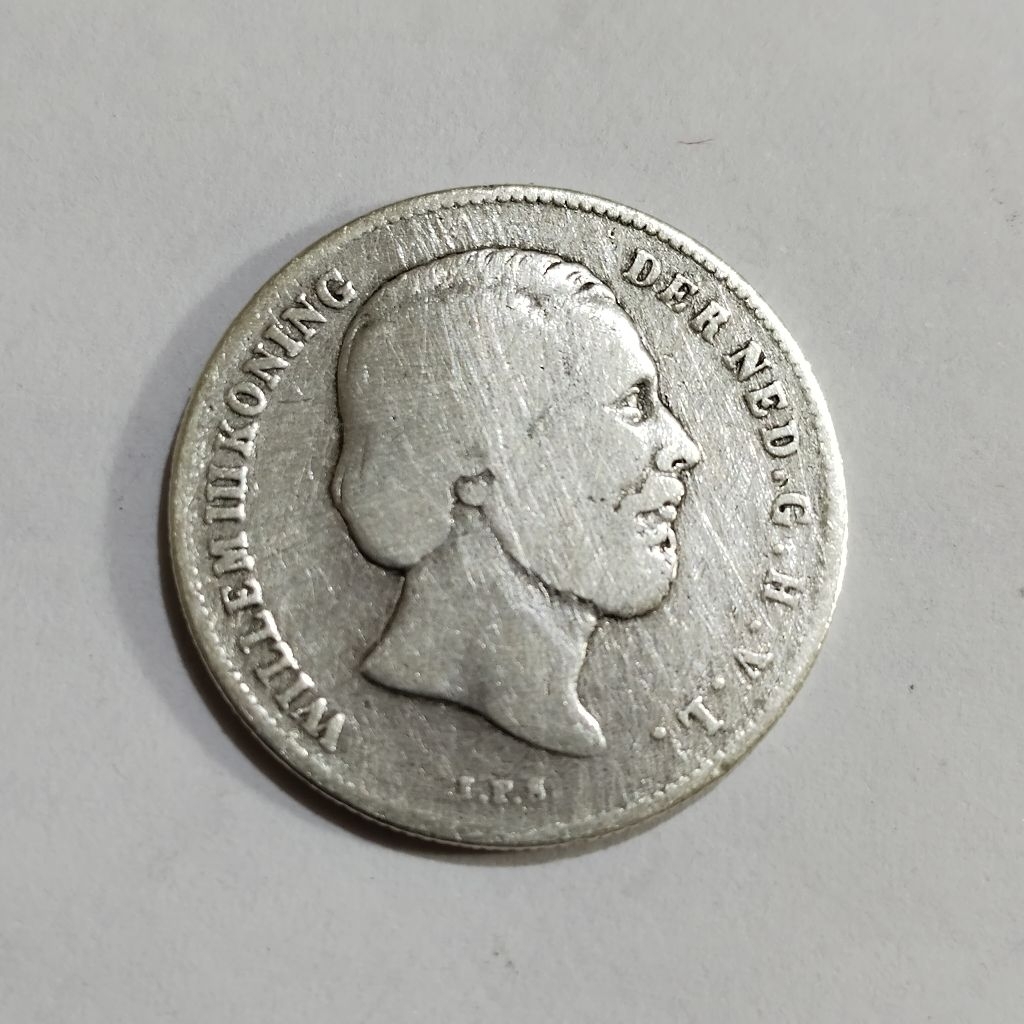 koin Silver Willem lll 1/2 Gulden Koin perak
