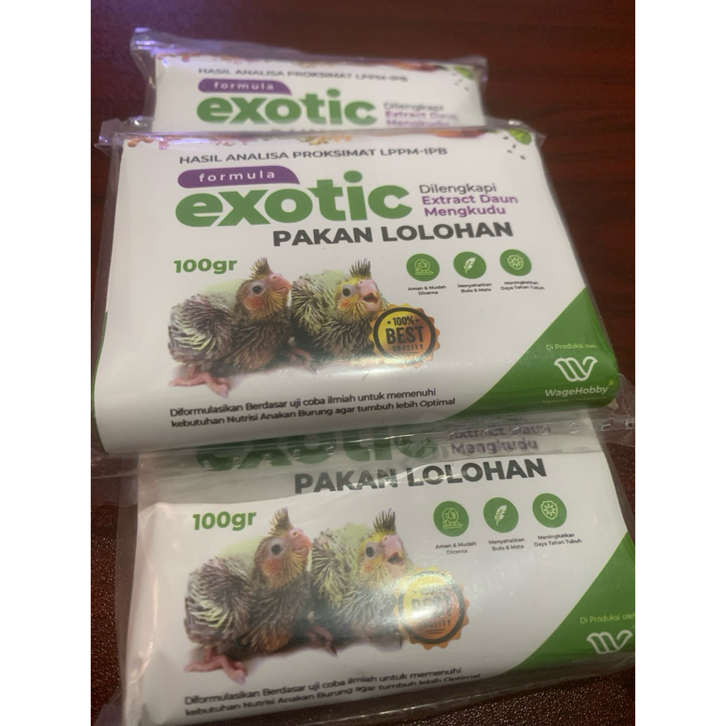 EXOTIC BUBUR LOLOHAN LOVEBIRD PARKIT KENARI FALK 100gr