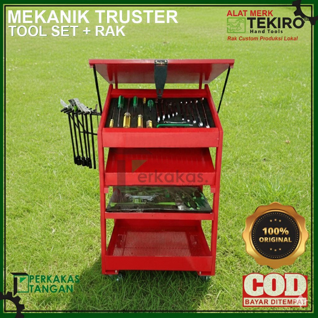 MEKANIK TRUSTER SET TEKIRO ( BOX+TOOL )  Mechanic Tool Box CADDY TOOLS AHASS Tool Rak Bengkel