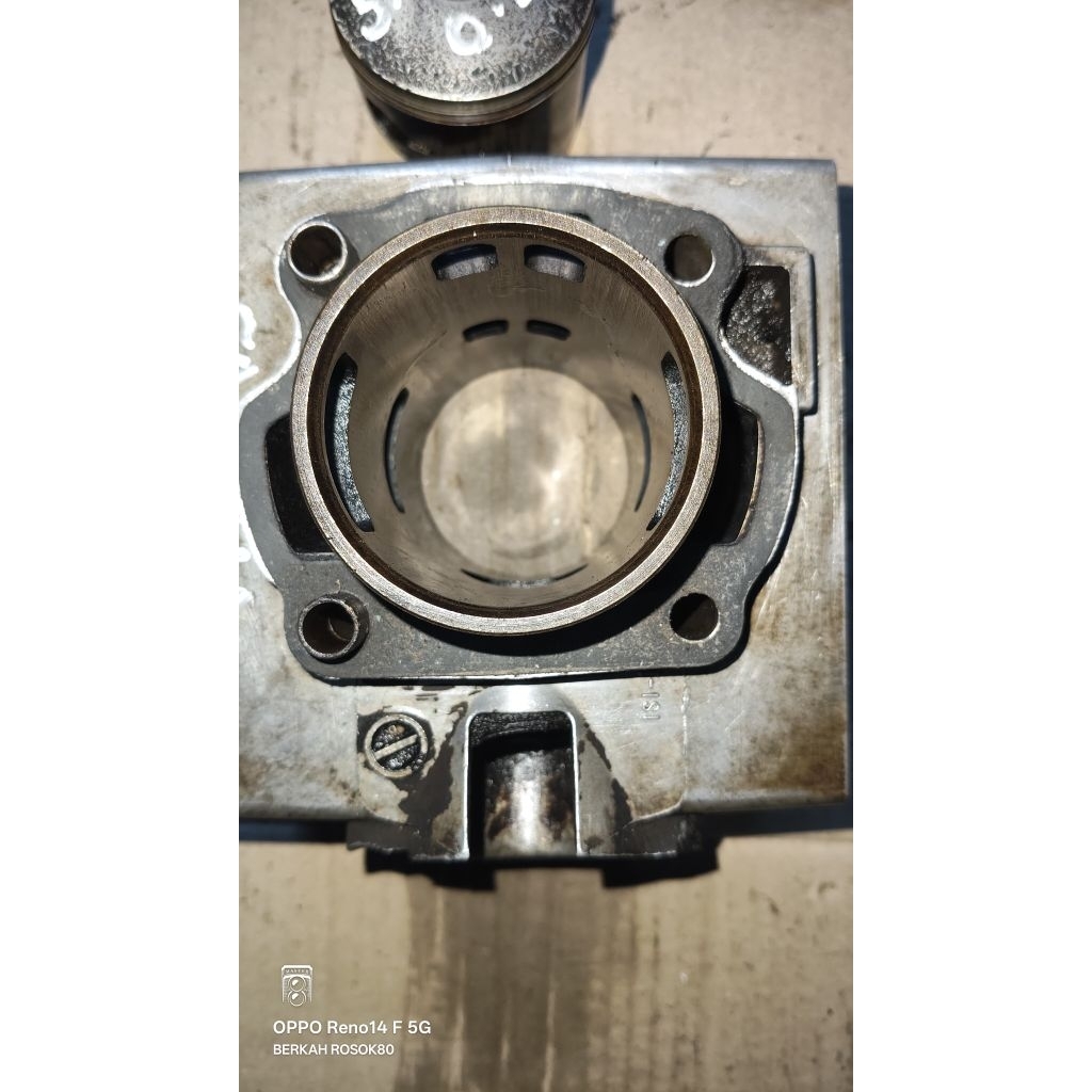 silinder blok Suzuki satria 2tak(120cm)set piston ring os 25(liner halus mulus)