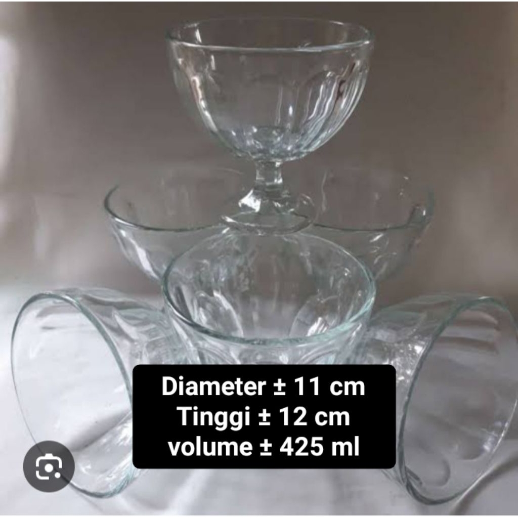 Mangkok sup buah mangkok es campur kaca harga 6 pcs/ biji