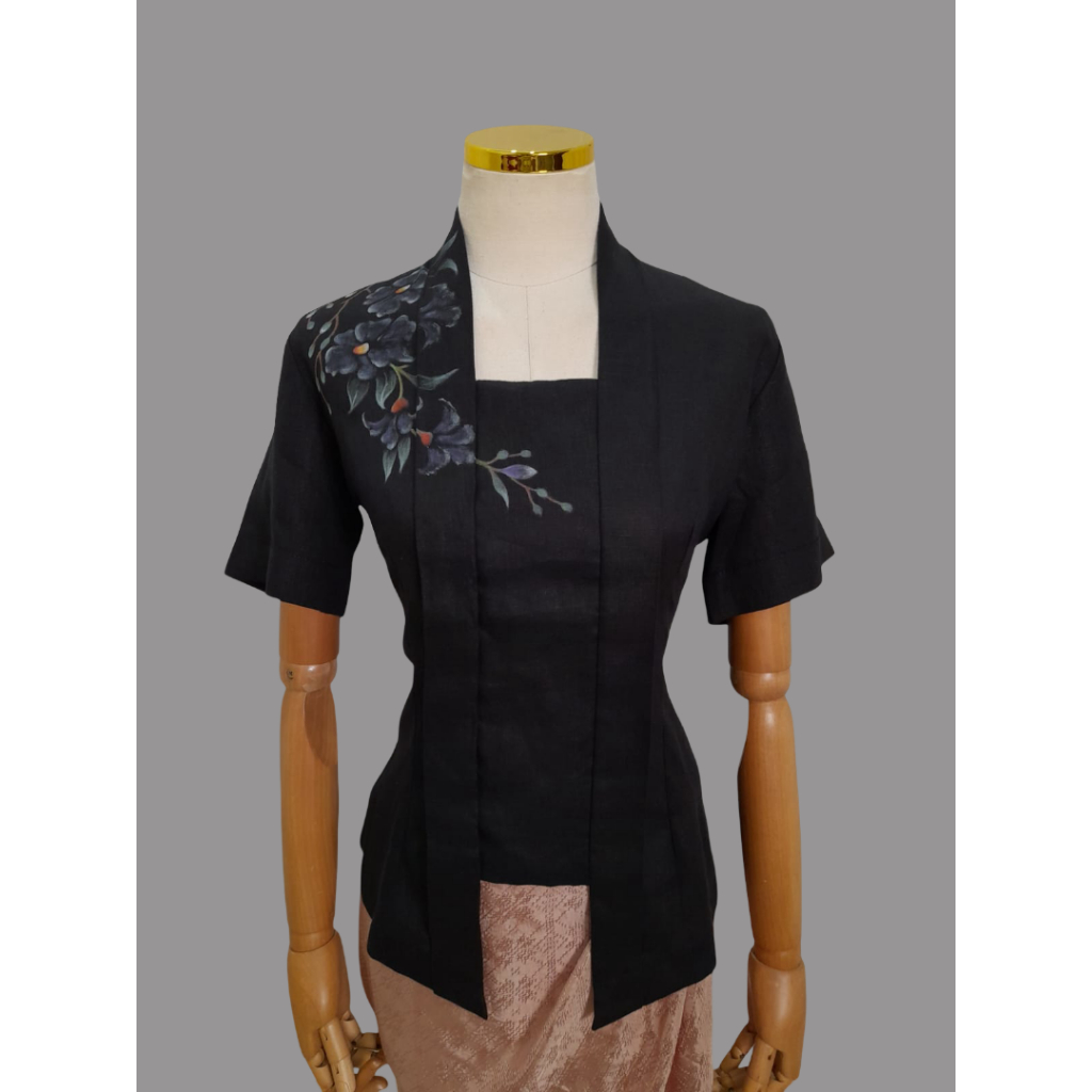 Kebaya casual kutubaru linen lukis