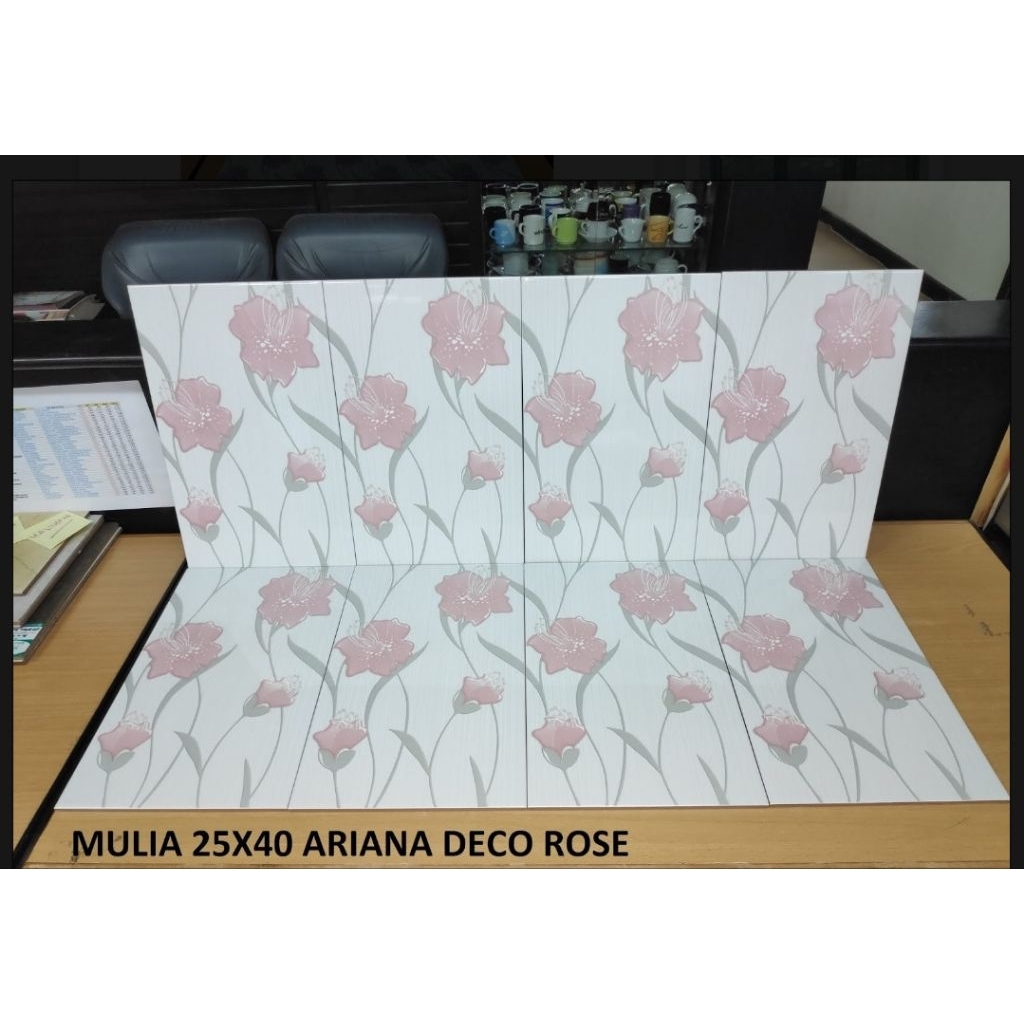 keramik bunga mulia Ariana Deco 25x40 kw 1. glossy