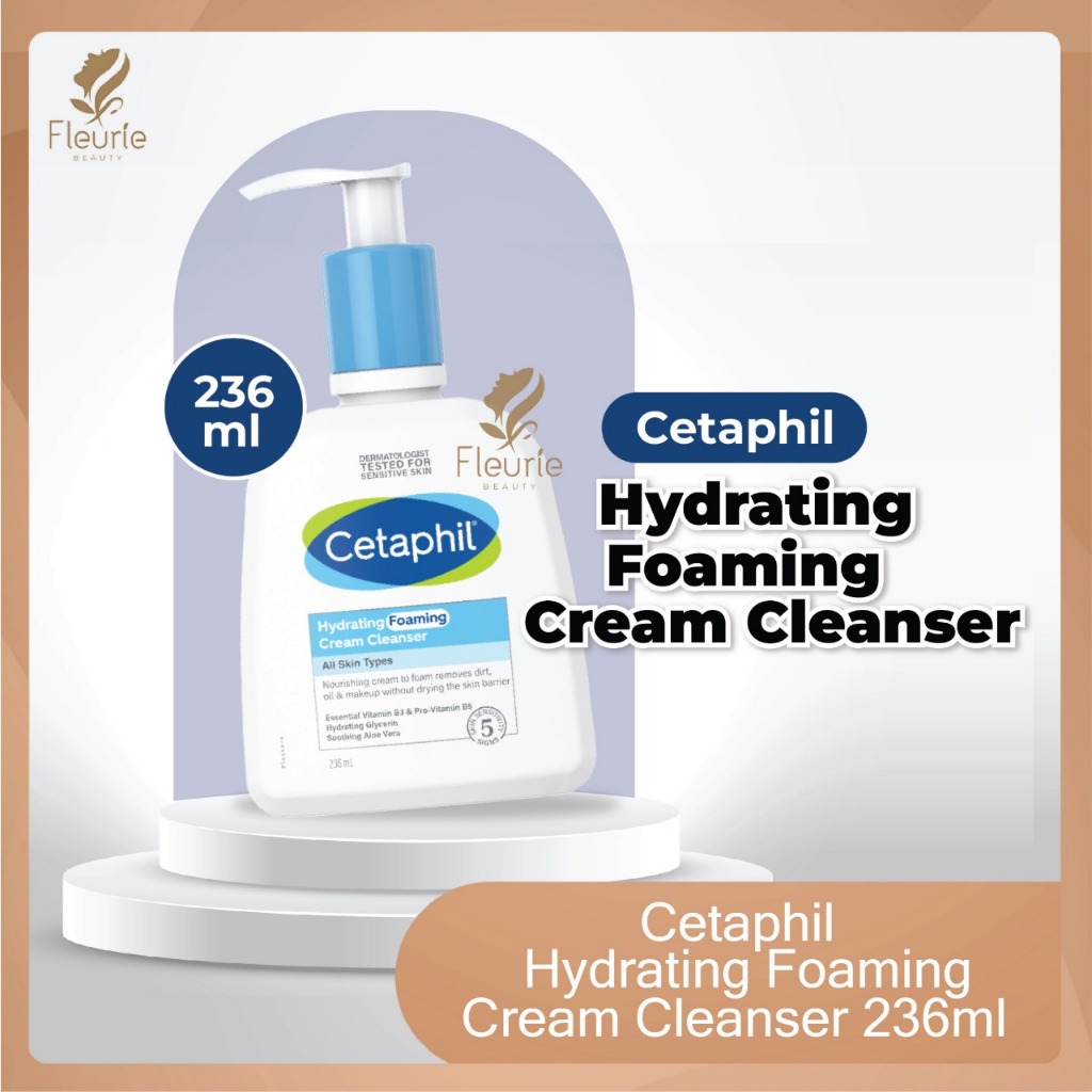 Cetaphil Hydrating Foaming Cream Cleanser 236ml - Face Wash Foaming Cleanser / Sabun Wajah Cetaphil