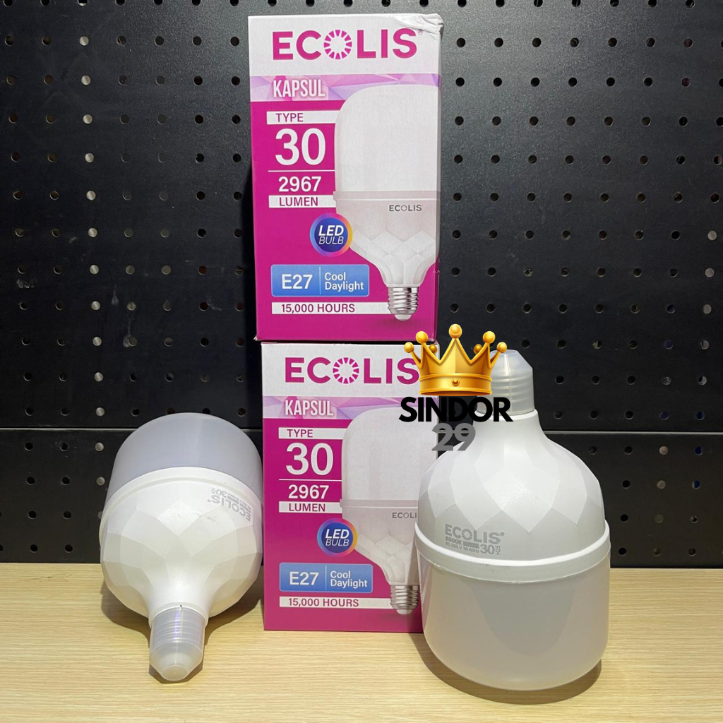 ECOLIS LAMPU LED 30 WATT LED KAPSUL CAHAYA PUTIH LED JUMBO CAPSUL E27