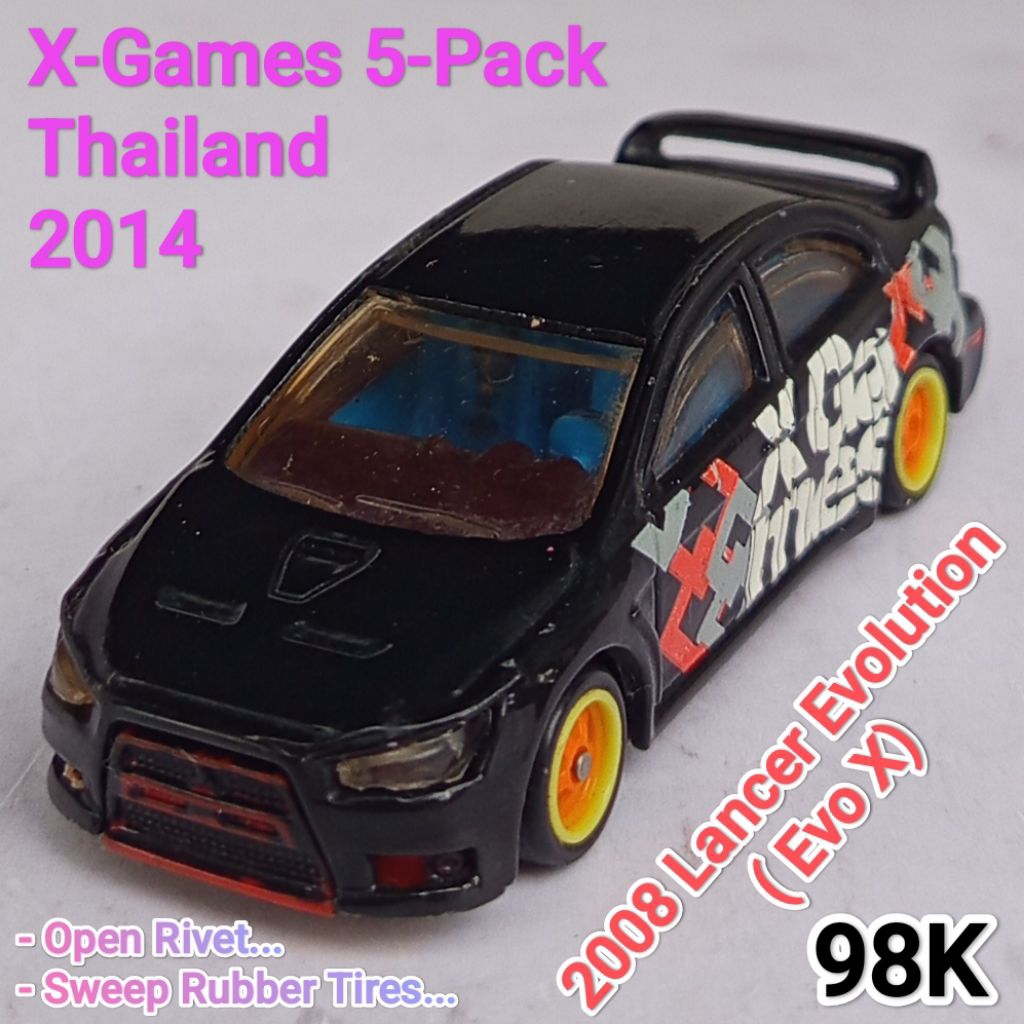 Hot Wheels X Games 5 Pack 2008 Mitsubishi Lancer Evolution 10 Loose