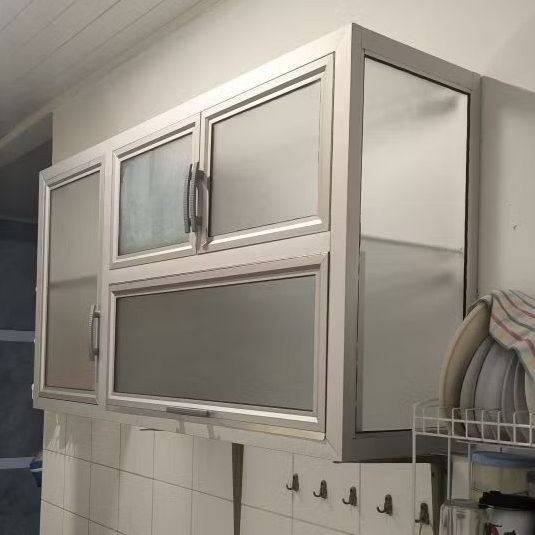 LEMARI DAPUR GANTUNG ALUMINIUM SILVER/LEMARI DAPUR ATAS ALUMINIUM SILVER/LEMARI GANTUNG ANTI RAYAP D
