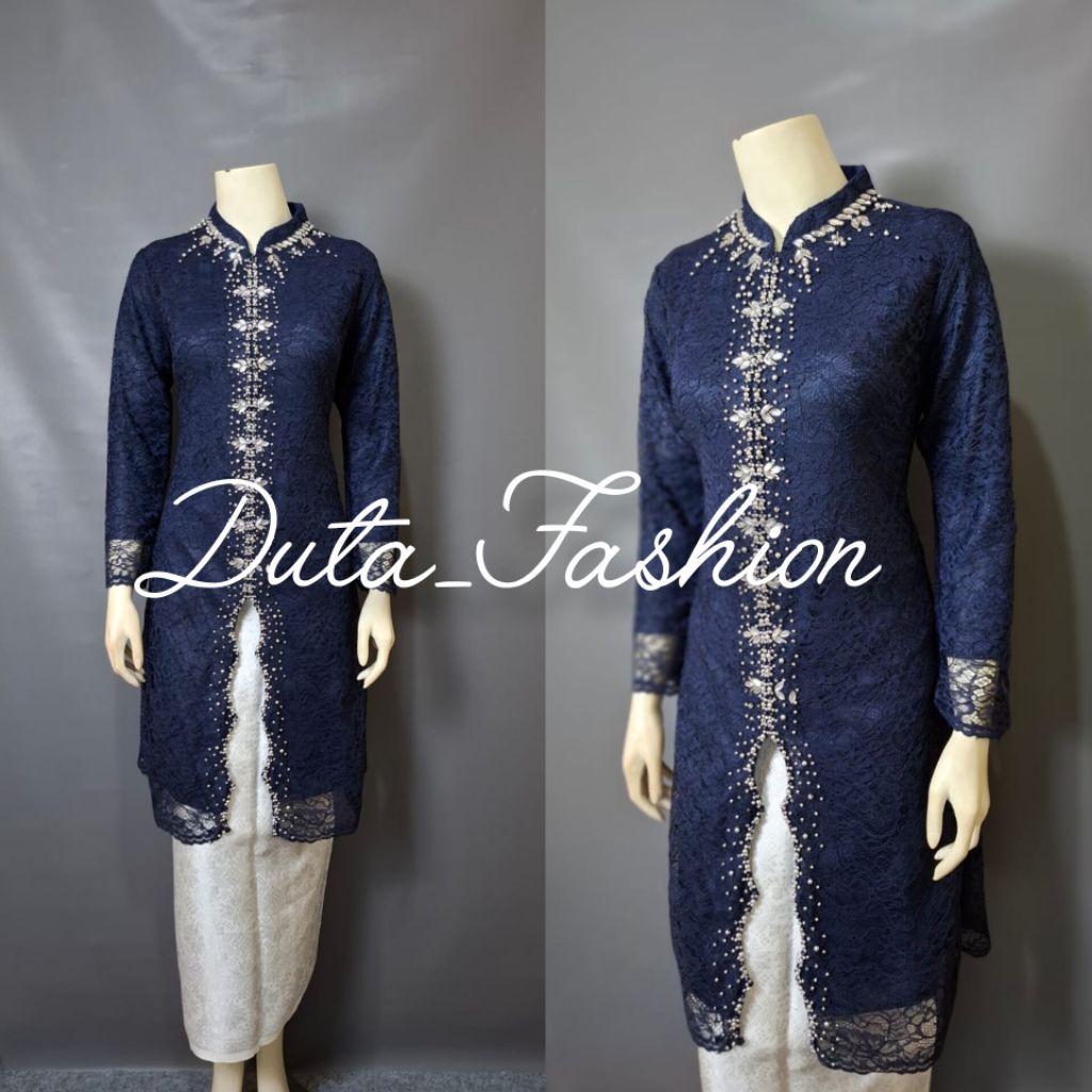 Sale Kebaya tunik brokat Payet mutiara model zigzag / kebaya brokat / kebaya modern / kebaya tunik /