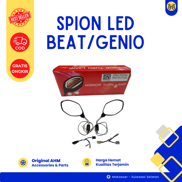 Termurah ORI AHM - Spion Lampu Menyala Spion LED Honda Beat dan Genio