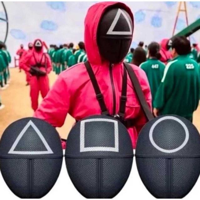 COD MAINAN ANAK TOPENG SQUID GAME LINGKARAN SEGITIGA KOTAK / MAINAN MASK SQUID GAME