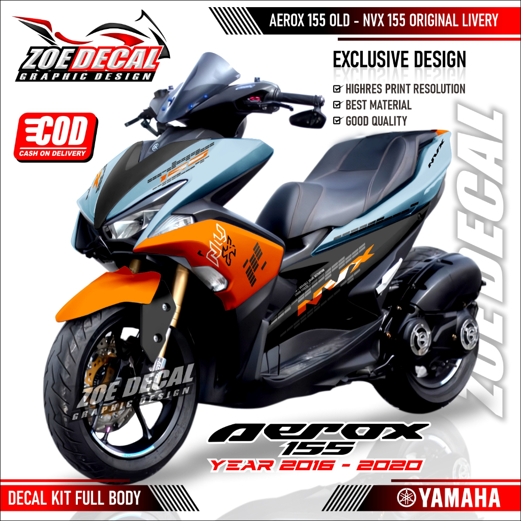TERBARU DECAL STIKER FULL BODY YAMAHA AEROX 155 OLD MOTIF NVX 155 ORIGINAL