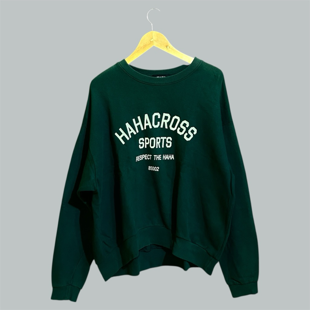 crewneck hijau army HahaCross