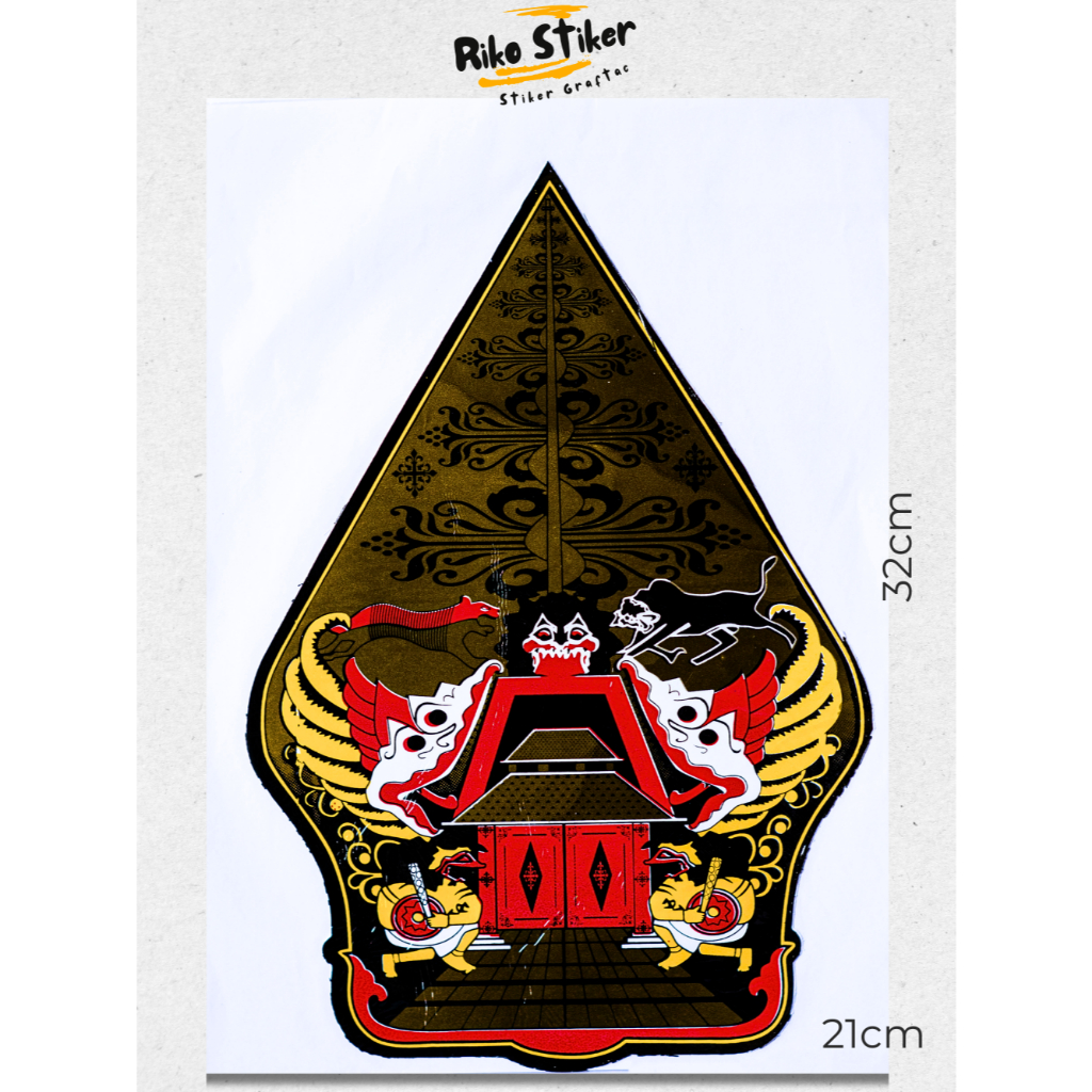 Stiker Graftac Wayang Ukuran Besar | Sticker Gunungan Jawa Vinyl | Stiker Cutting Wayang kulit