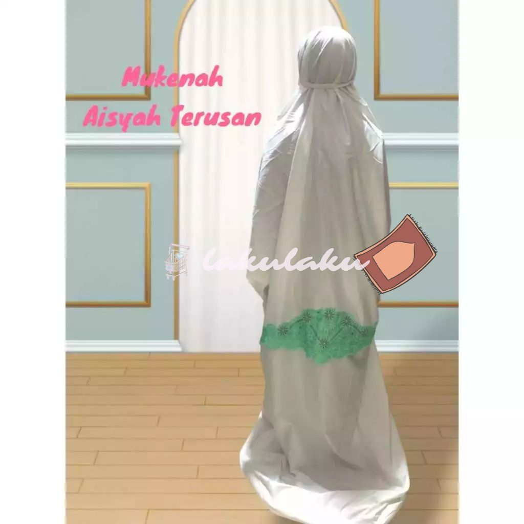 MUKENA AISYAH DEWASA TERUSAN PUTIH BORDIR TERUSAN ADEM