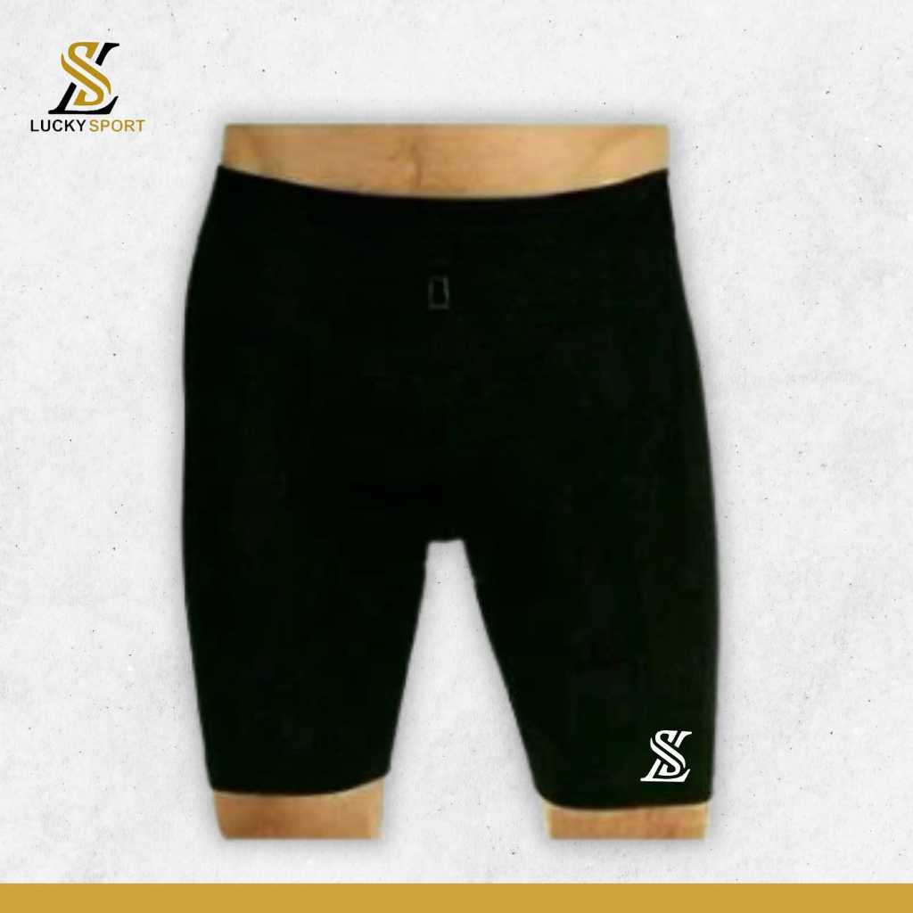 Celana baselayer pria Wanita training strech Daleman Olahraga legging pendek