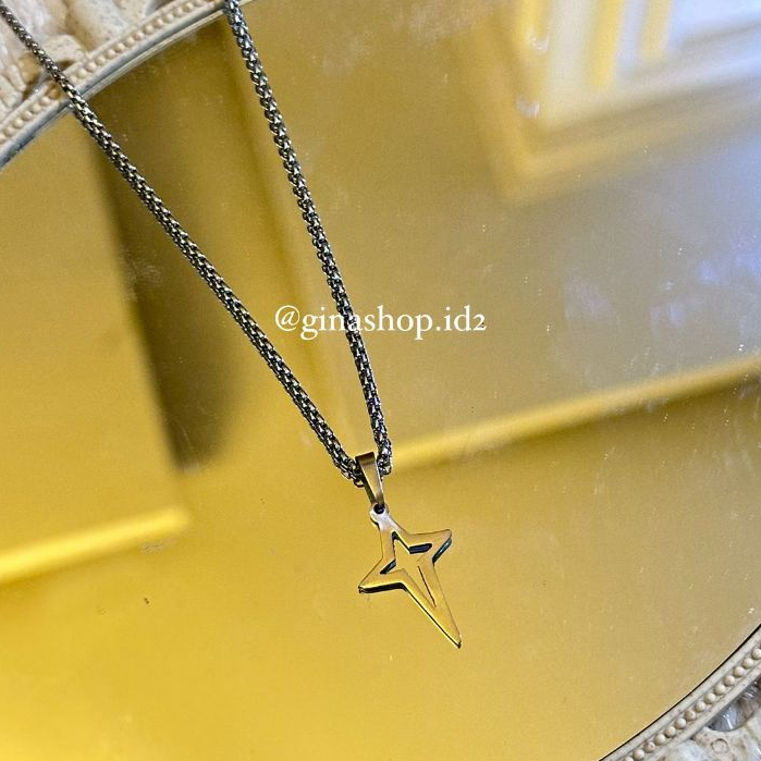 Kalung Bintang Titanium Anti Karat Pria Wanita || Kalung Bintang Keren Titanium Anti Karat