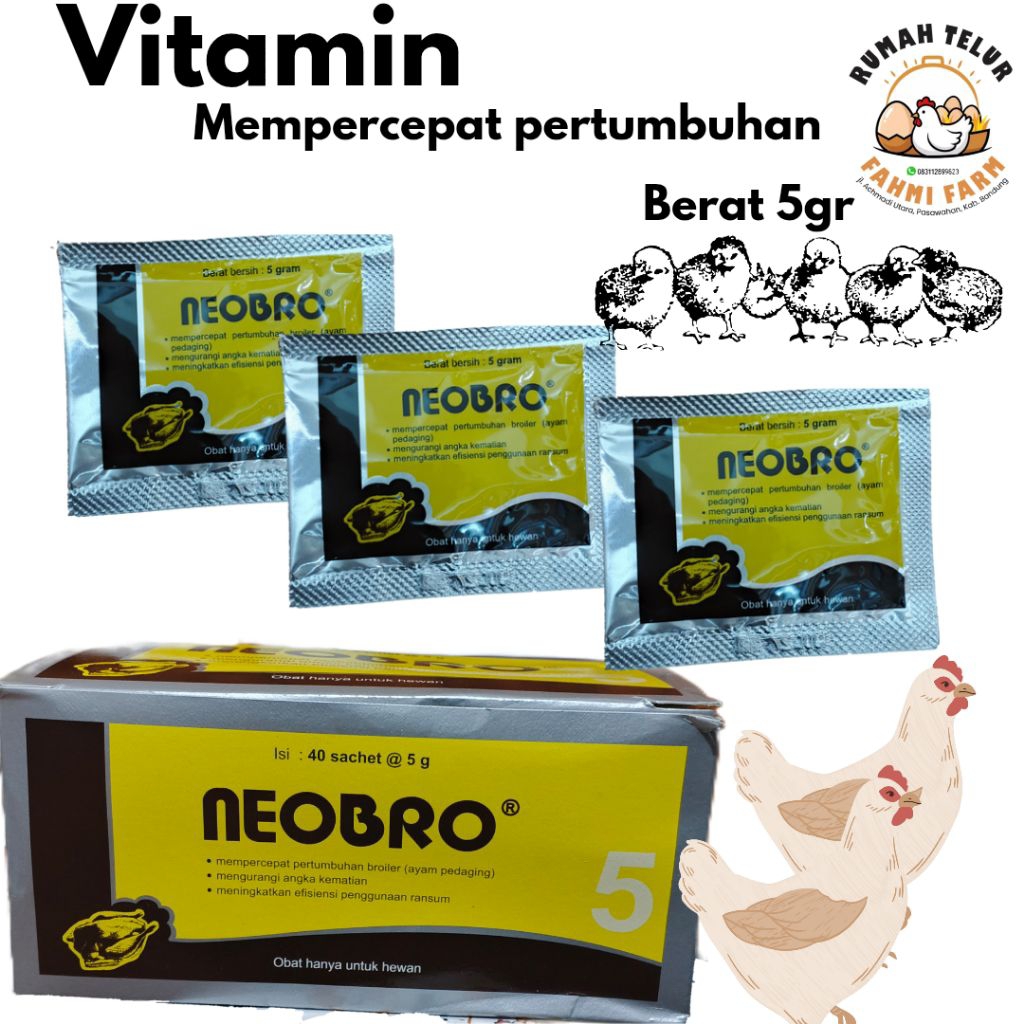 Vitamin Ayam Neo Bro – Pertumbuhan Cepat & Nafsu Makan Meningkat