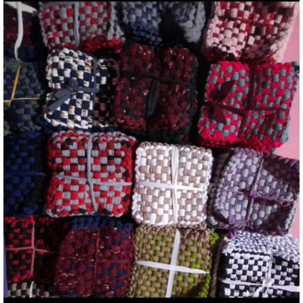Paket Hemat Lap Cempal Dapur Anti Panas Tebal Anyaman Lucu
