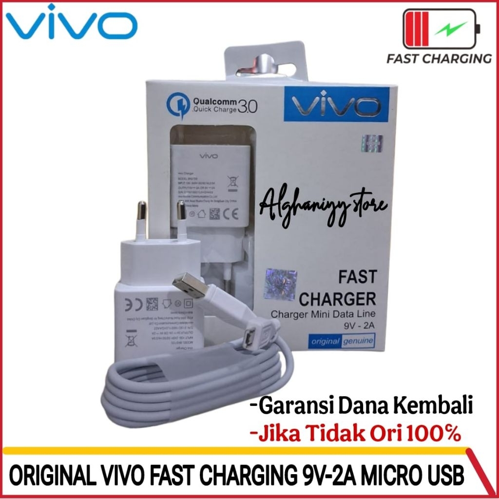 Charger Casan VIVO Y17 Y19 Y20 Y20s Fast Charging Original 100% Casan VIVO Mirco USB