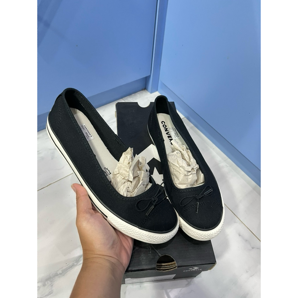 Flatshoes Converse women hitam ujuran 37,5, 39 dan 40 (A16210C)
