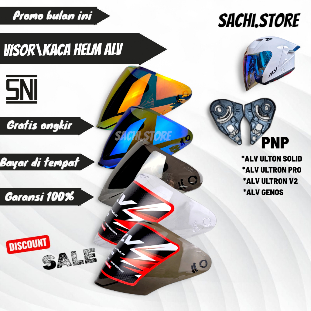 VISORKACA HELM ALV ULTRON SOLID | ALV ULTRON PRO | ALV GENOS | FLAT VISOR IRIDIUM