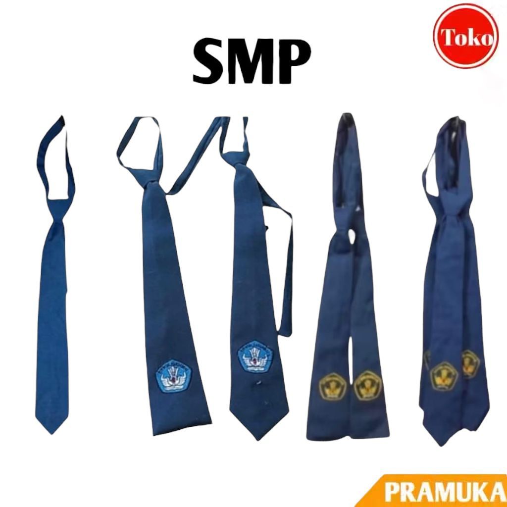 Dasi Sekolah SMP Langsung Pakai Panjang Perekat Logo Bordir / Dasi Polos Panjang / Dasi SMP Logo TUT