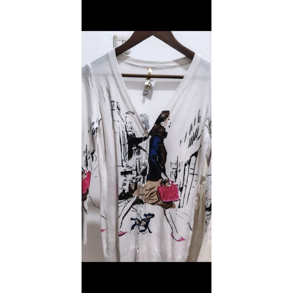 Cardigan Rajut Motif Wanita Lengan Panjang V-Neck – Outer Tipis Kekinian