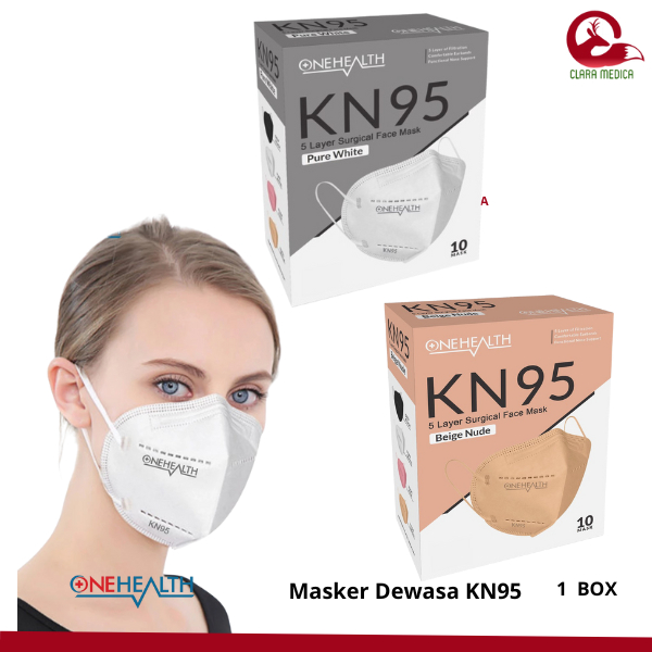 OneHealth Masker KN95 5 Layer Medis Dewasa Earloop Isi 10 Box Masker Disposable Facemask Alat Pelind
