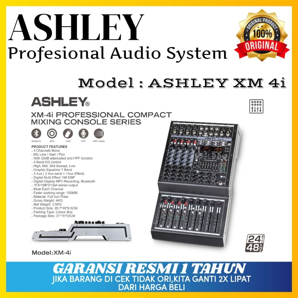 Mixer Ashley Xm 4i Original Mixer Ashley 4 Channel Bluetooth
