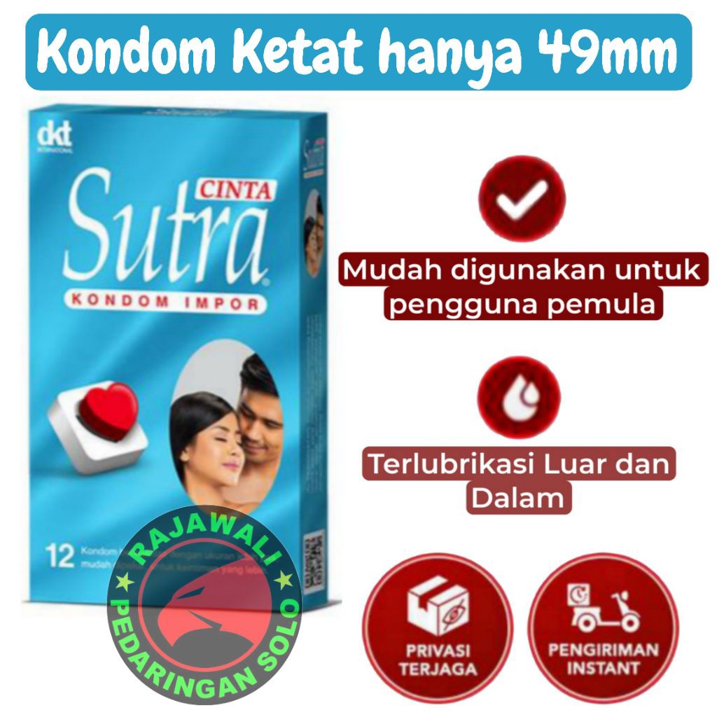 Kondom Kecil 49mm Sutra Cinta isi 12pcs - Kondom Pria Asia lebih Ketat