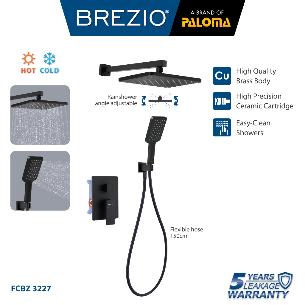 BREZIO FCBZ 3227 Keran Mixer Shower Keran Tanam Built in Mixer Hot Panas Cold Dingin Keran Wall Dind