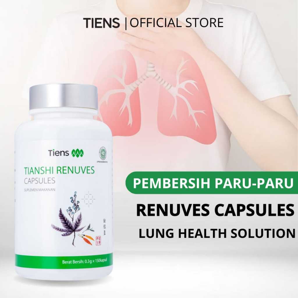 Obat paru-paru Renuves Tiens Ampuh Herbal bantu legakan nafas hilangkan batuk dan sesak nafas