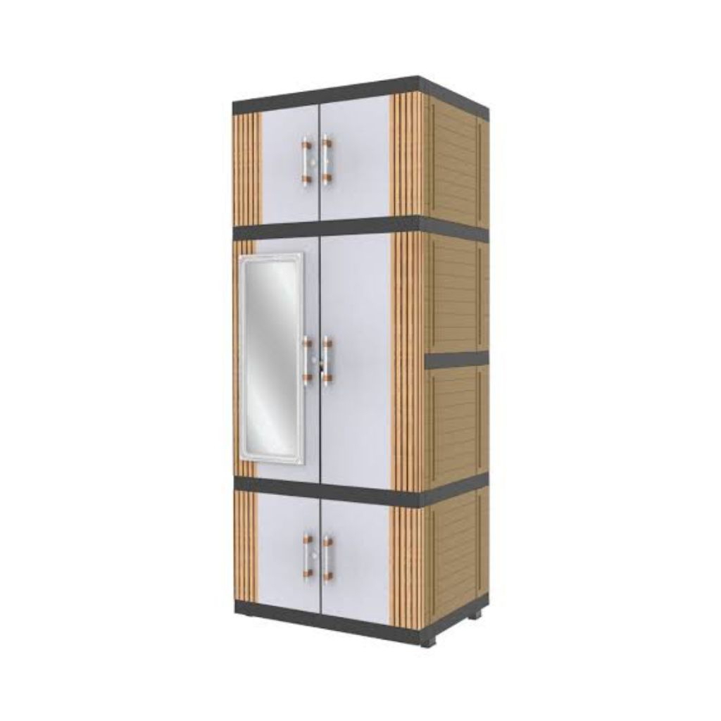 Lemari Plastik Kunci - Lemari Pakaian Kunci - Lemari 2 Pintu Kunci - Lemari Kaca - Naiba - Naiba Pro