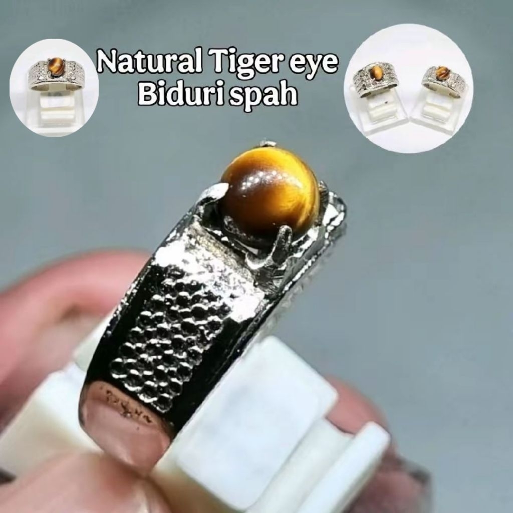 Natural Lipan Tiger eye Biduri sepah / cincin batu akik Natural pria wanita