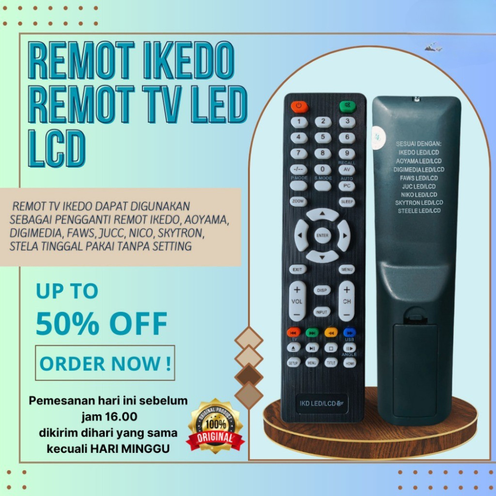 REMOTE REMOTE IKEDO AOYAMA LCD LED UNIVERSAL READY STOK 