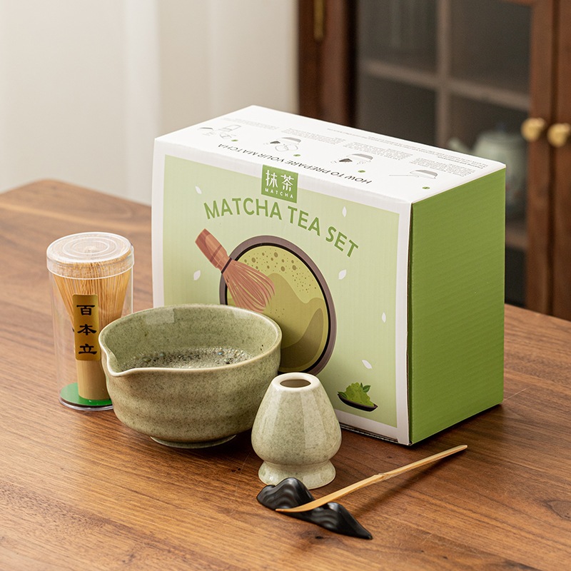 Zabian - Matcha Tea Set 5 in 1 Keramik  Gaya Jepang Aesthetic