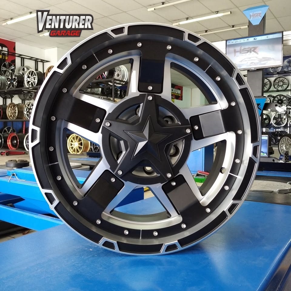 VELG RACING R18 PAJERO FORTUNER HILUX HSR RASTA 3 JT3033 MIDNIGHT BLACK/MF FREE ONGKIR