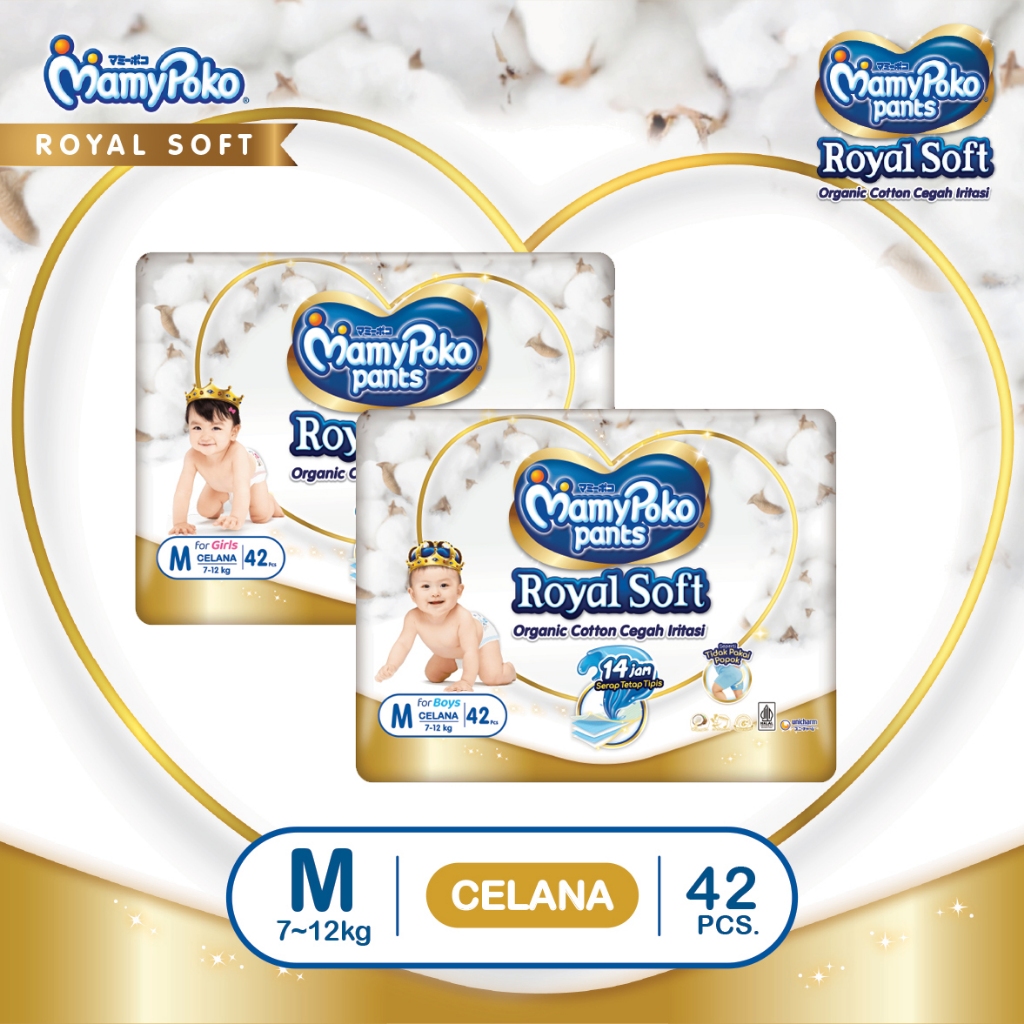 Mamypoko Royal Soft Pants M42 - Mamypoko Popok Celana Royal Soft M 42